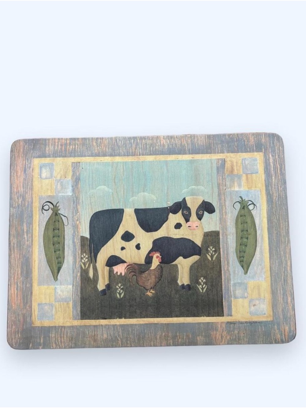 Vintage Pimpernel Cork Placemat Farmhouse Cow Chicken Kitchen Decor🐄🐓